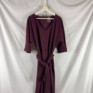 Anthropologie Jumpsuit Size Small 3/4 Sleeve Ponte Sutton Berry Purple